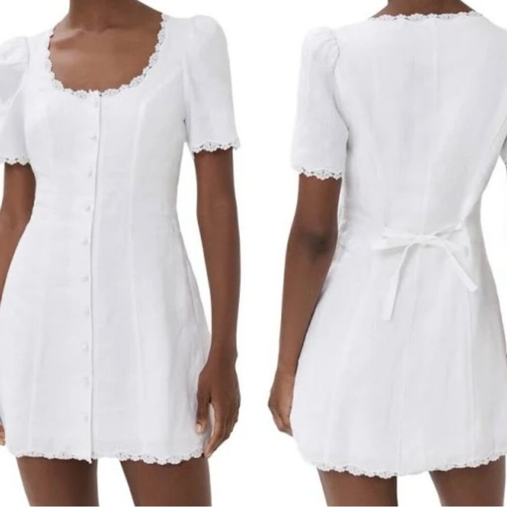 Reformation White Lace Mini Dress